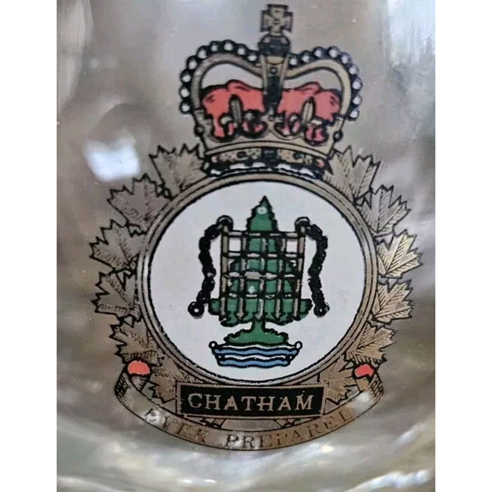 3 Vtg CFB Chatham RCAF Round whiskey Drink Officer Glasses